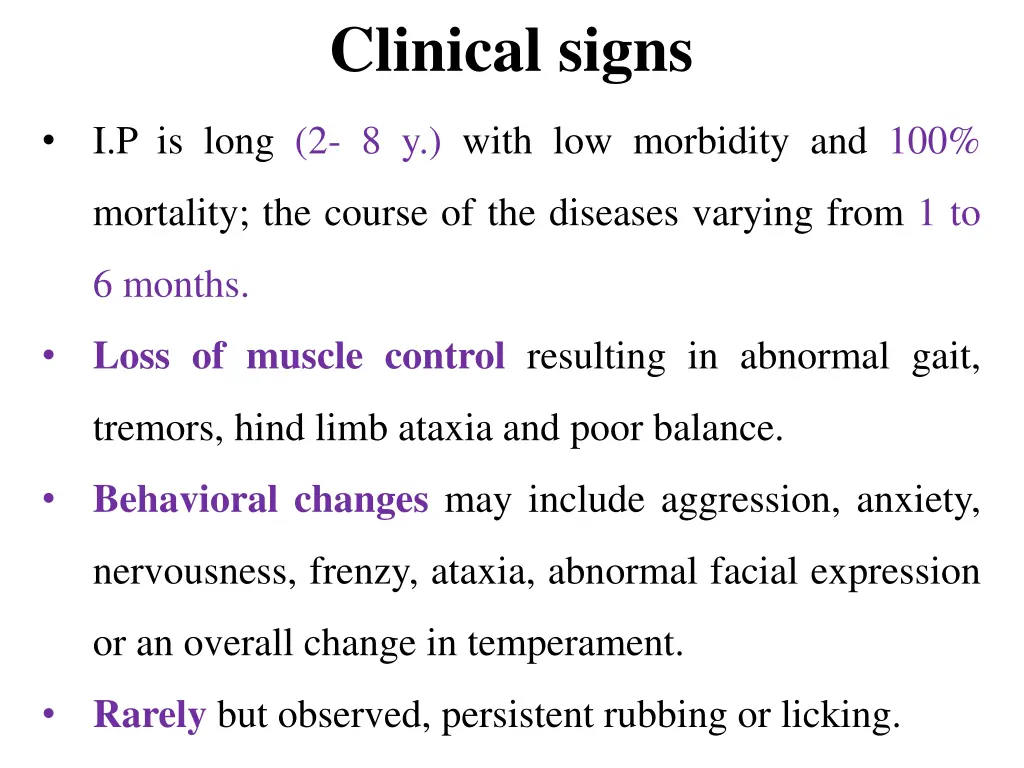 clinical signs