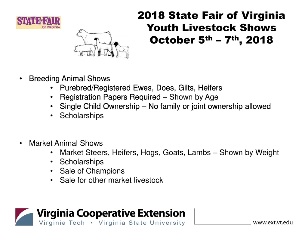 2018 state fair of virginia youth livestock shows 2