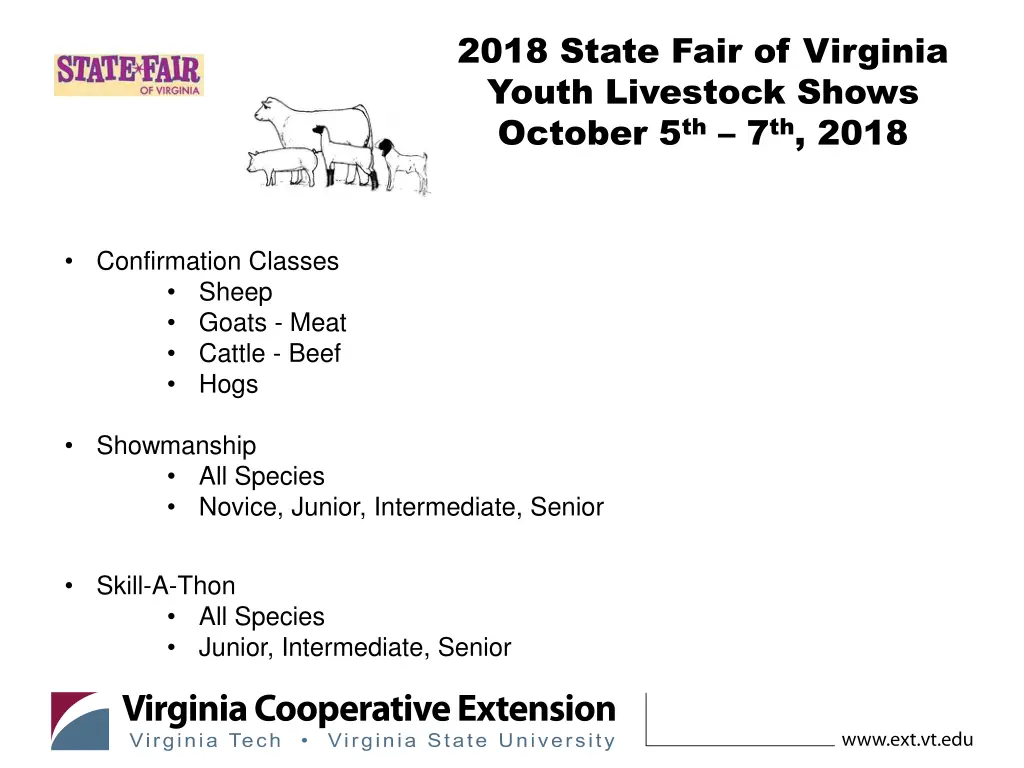 2018 state fair of virginia youth livestock shows