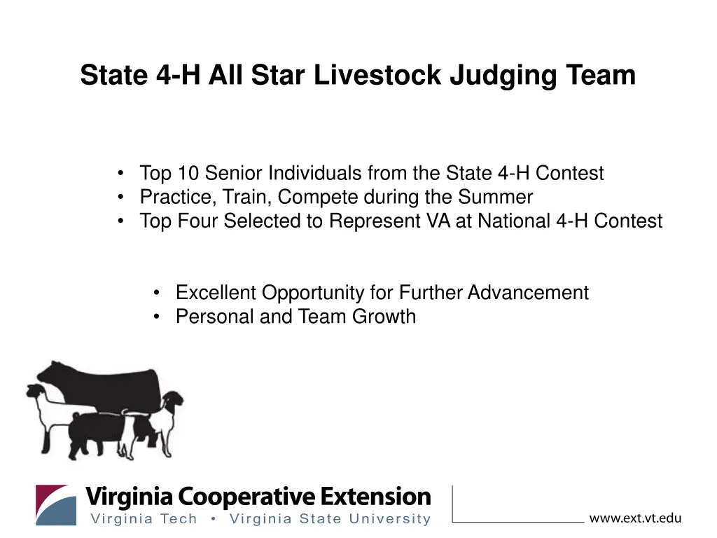 state 4 h all star livestock judging team