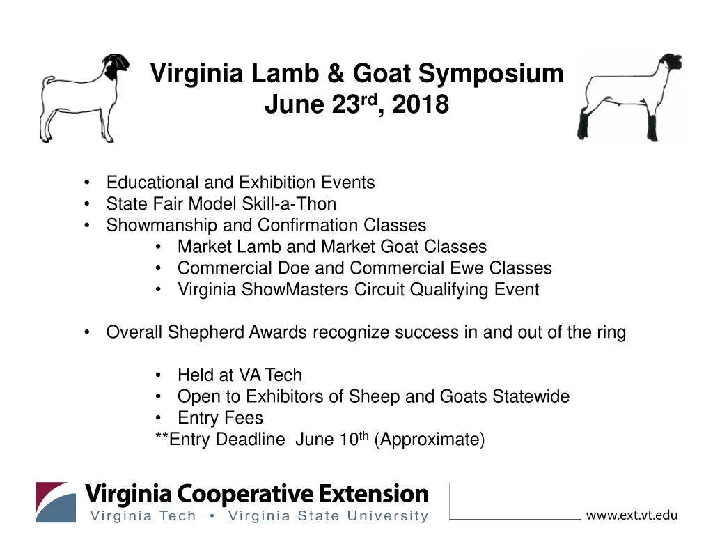 virginia lamb goat symposium june 23 rd 2018