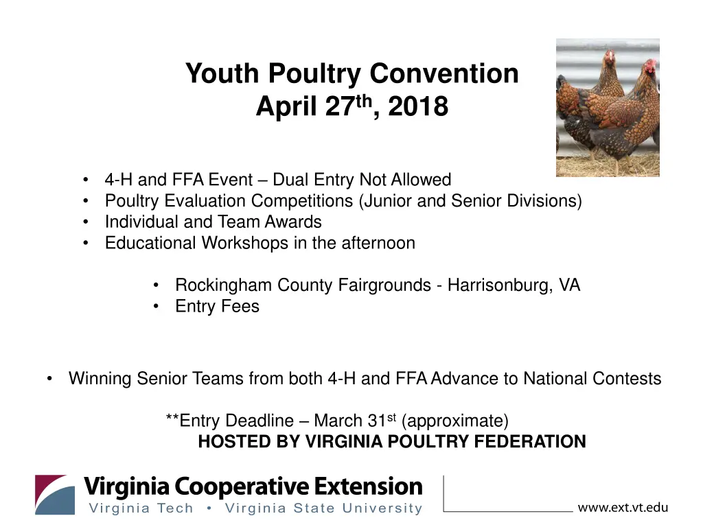 youth poultry convention april 27 th 2018