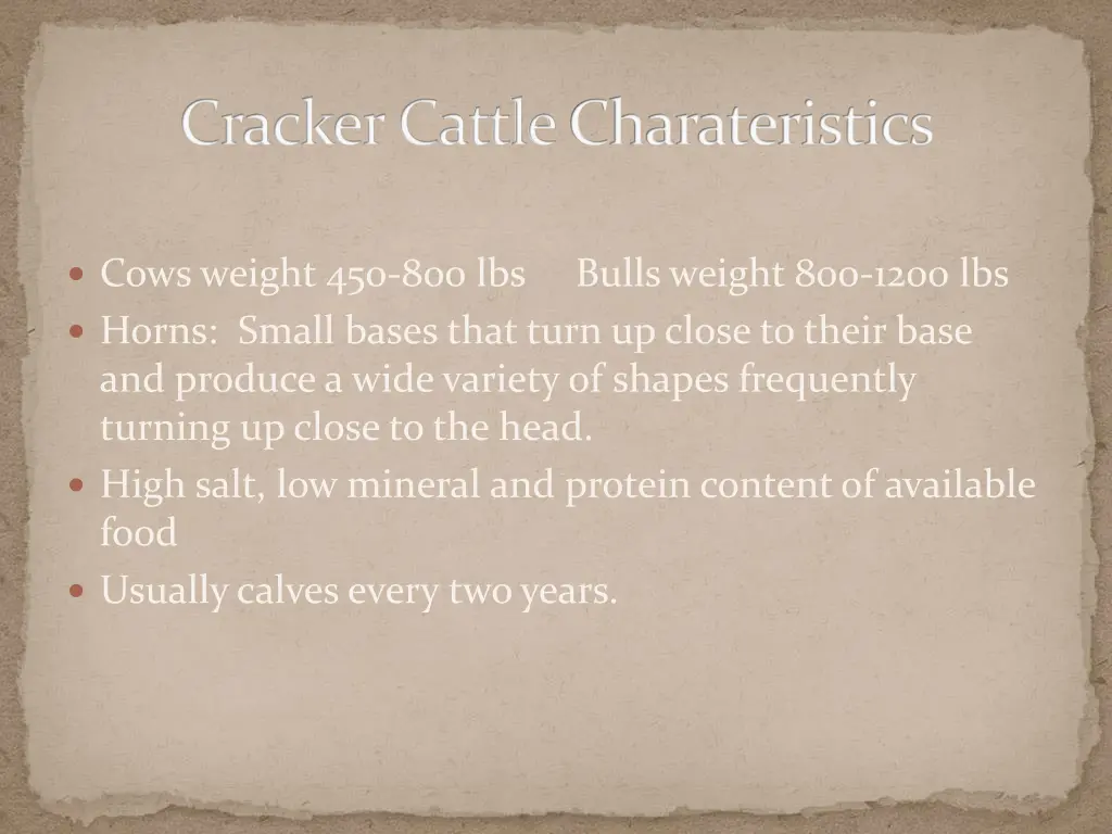 cracker cattle charateristics