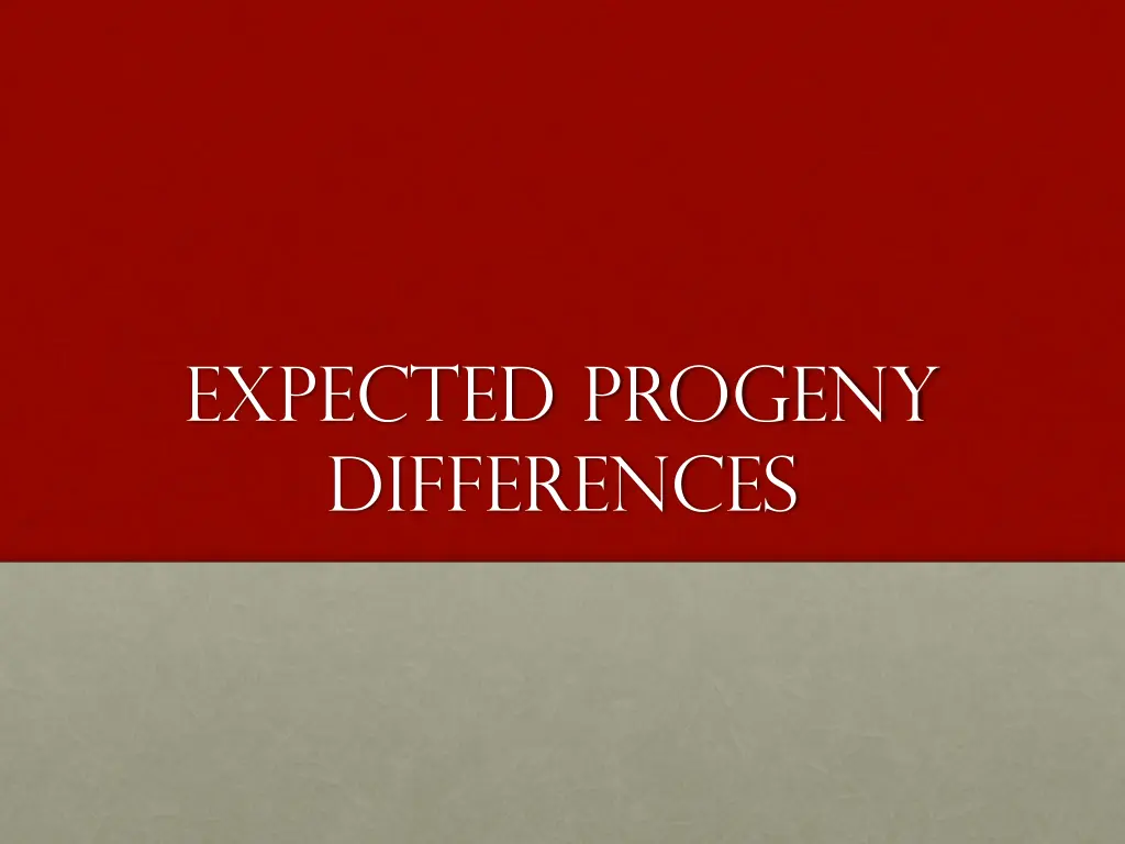 expected progeny differences