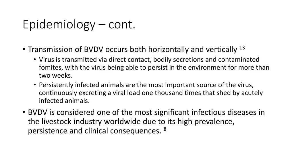 epidemiology cont