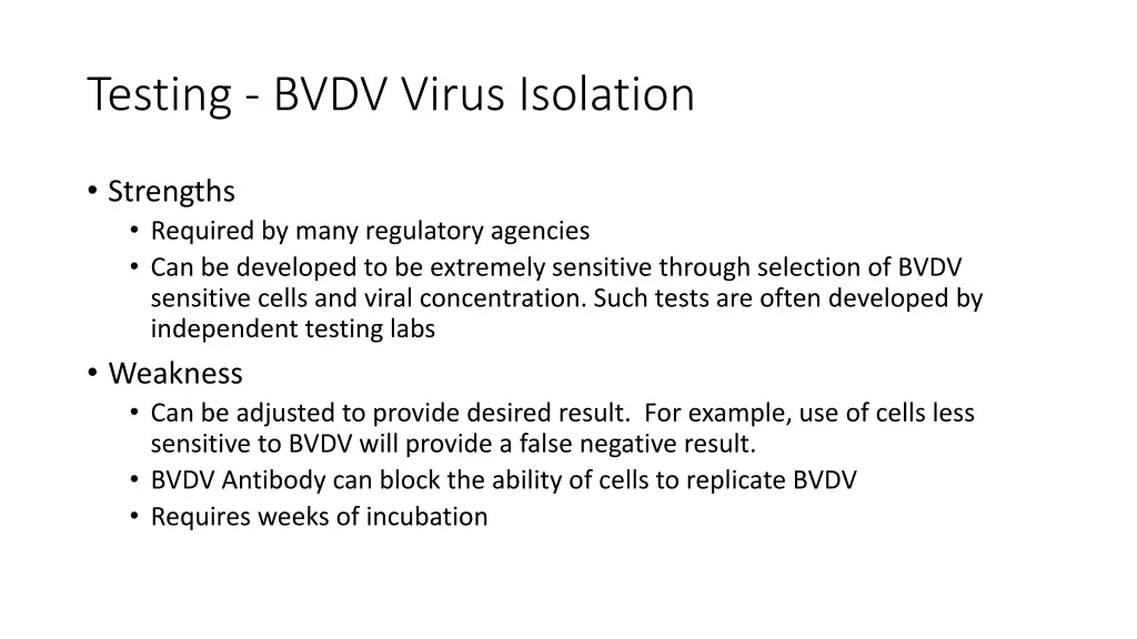 testing bvdv virus isolation