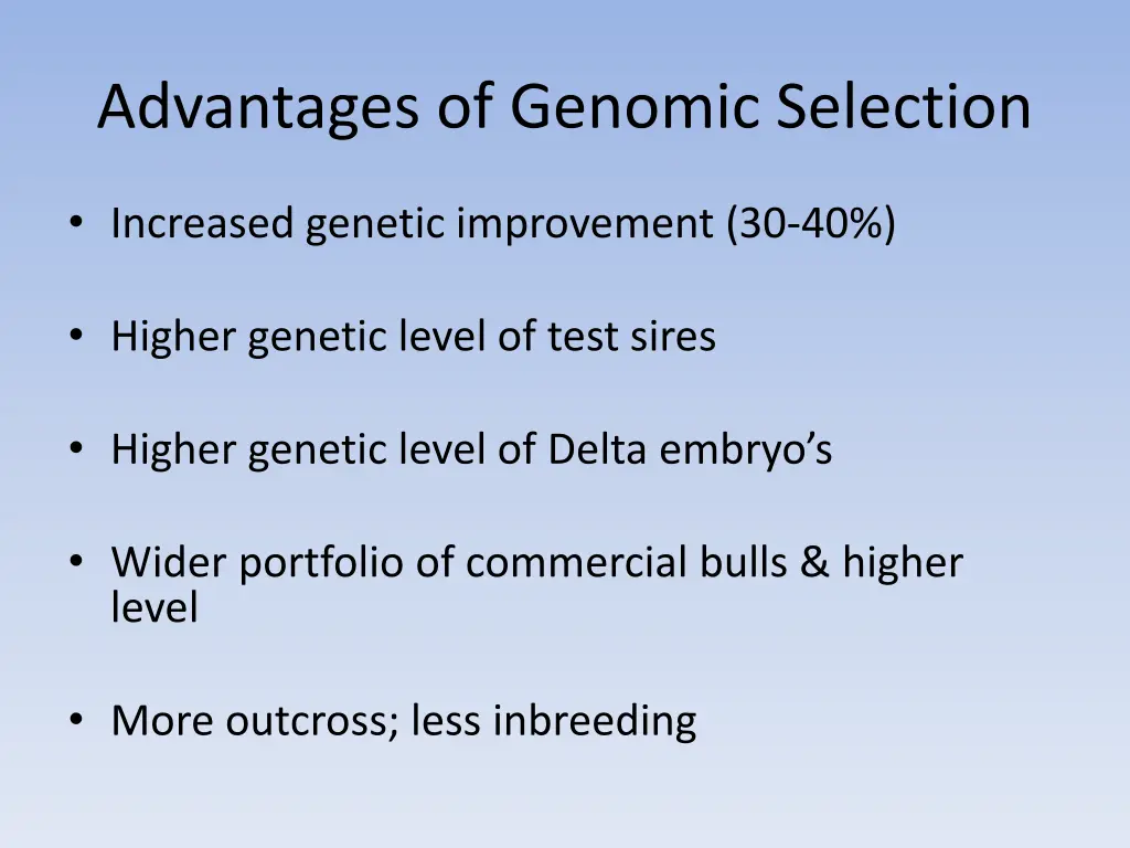 advantages of genomic selection