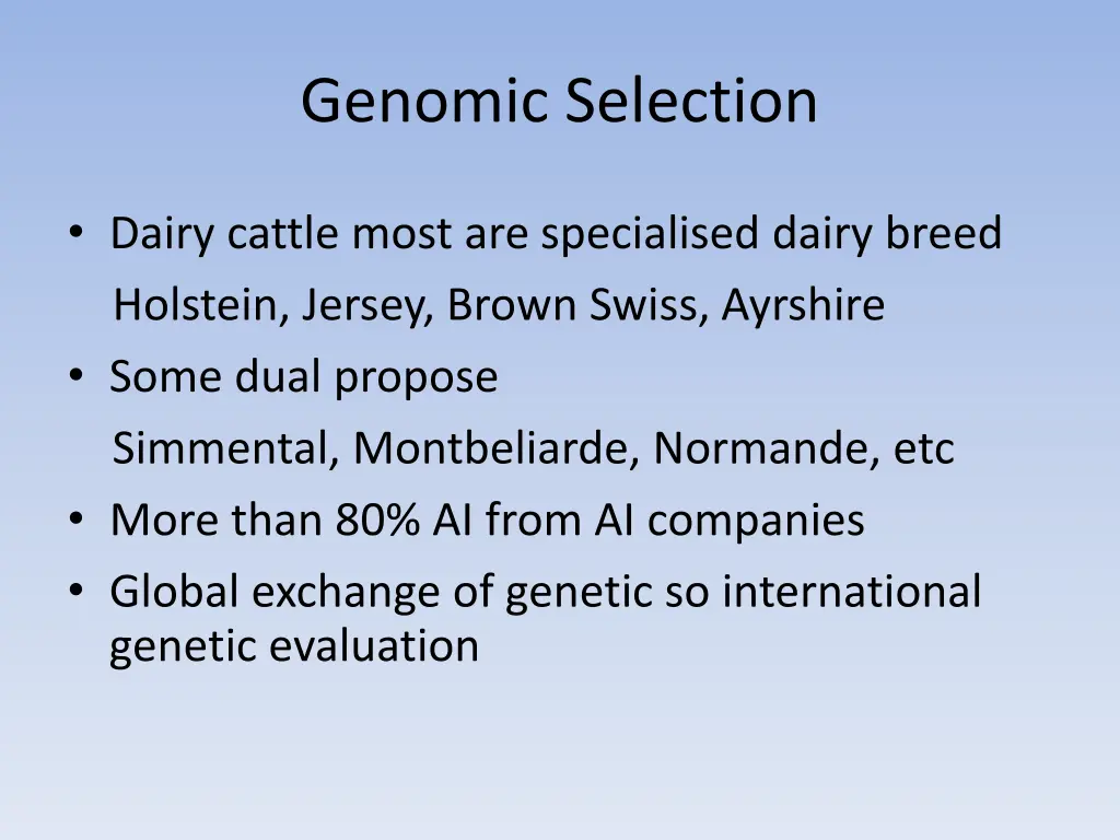 genomic selection