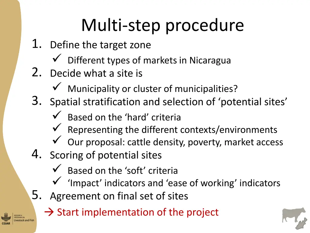 multi step procedure 1 define the target zone