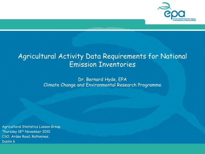 agricultural activity data requirements