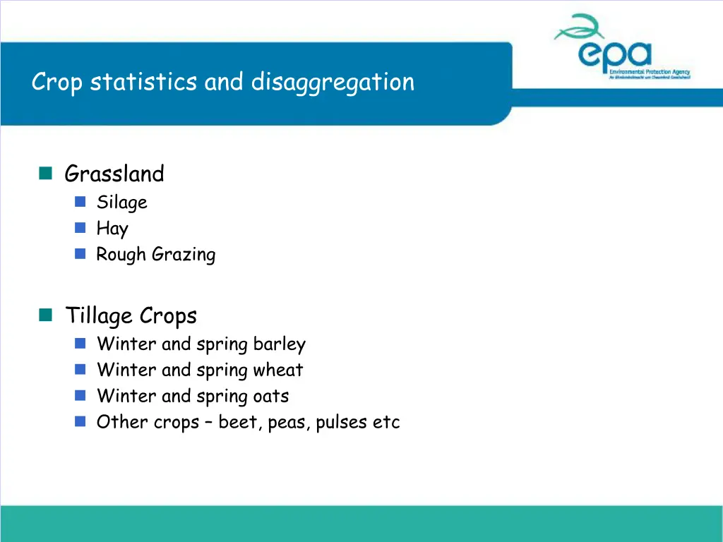 crop statistics and disaggregation