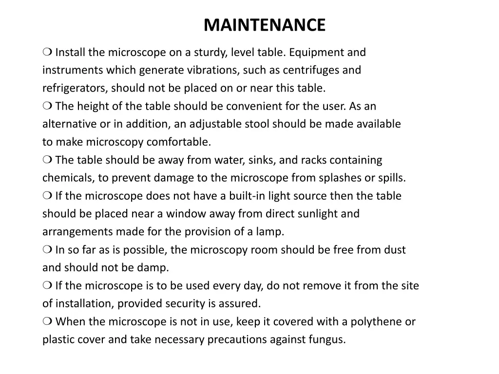 maintenance