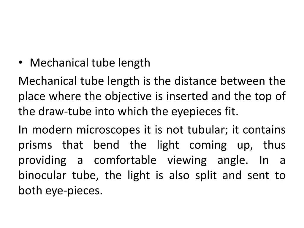 mechanical tube length mechanical tube length