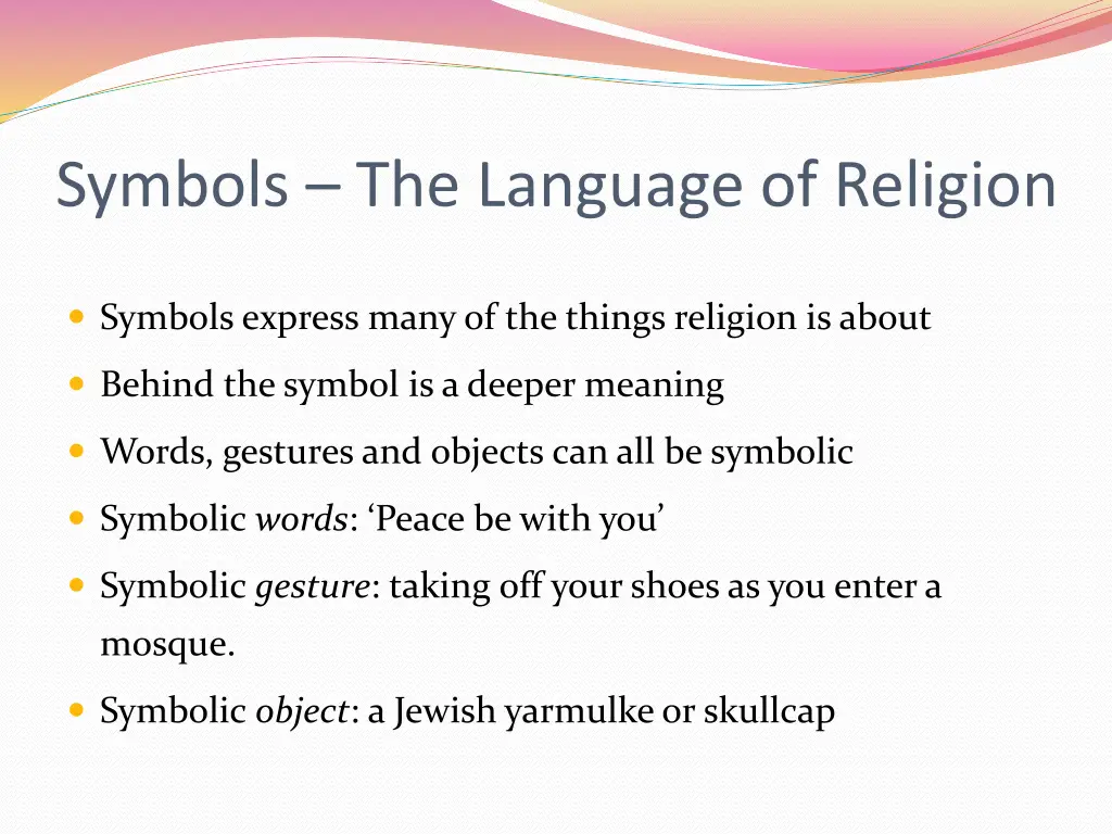 symbols the language of religion