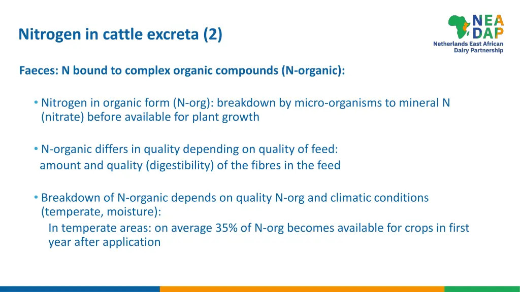 nitrogen in cattle excreta 2