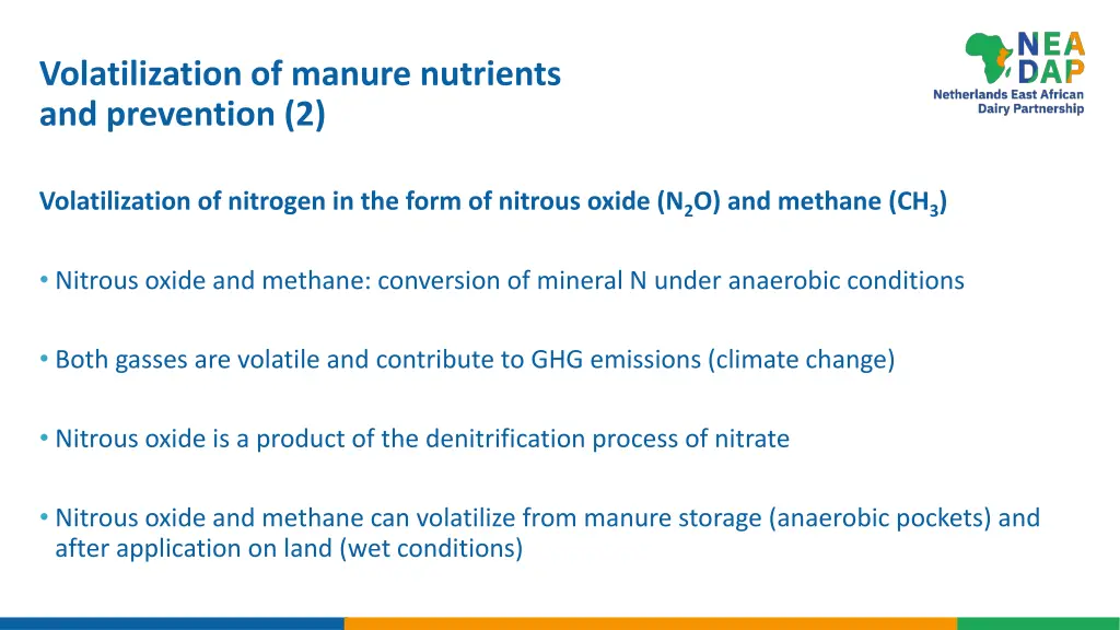 volatilization of manure nutrients and prevention 1