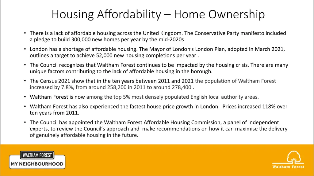 housing affordability home ownership