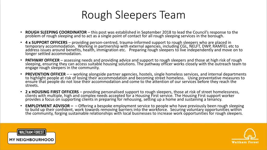 rough sleepers team