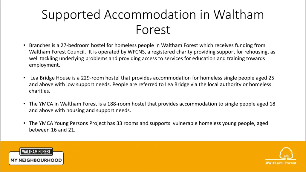 supported accommodation in waltham forest