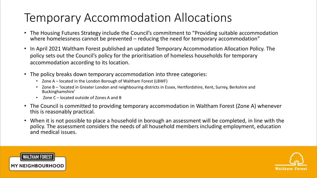 temporary accommodation allocations