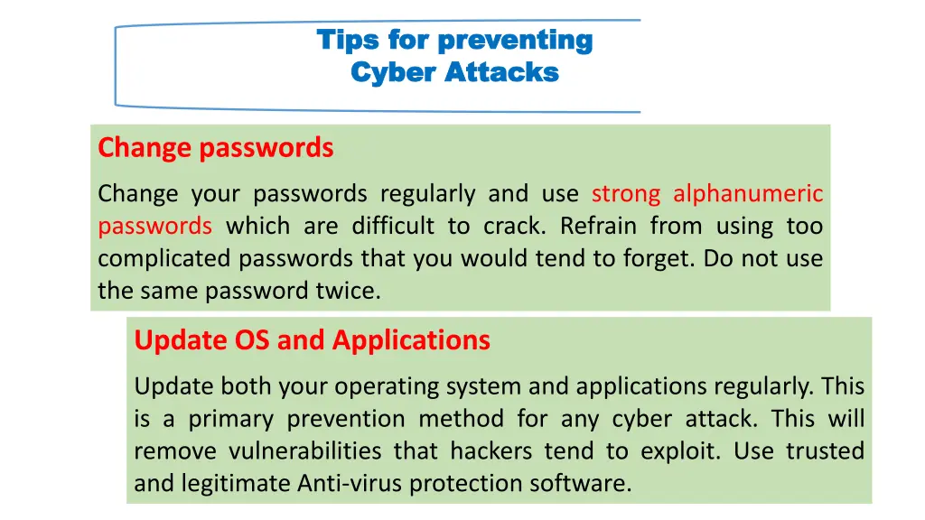 tips for preventing tips for preventing cyber