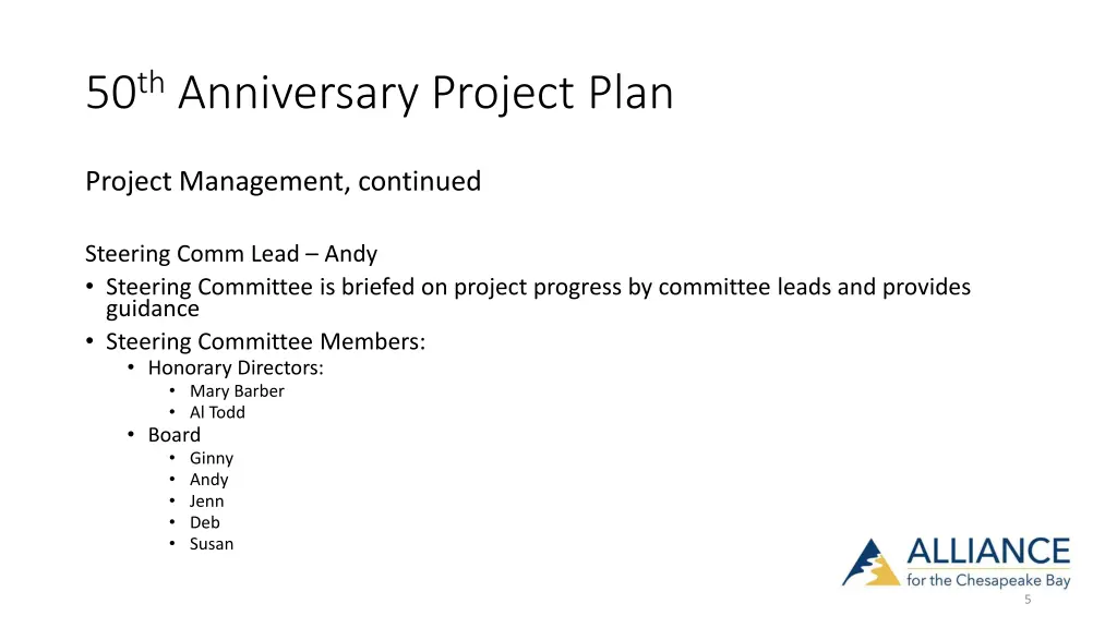 50 th anniversary project plan 4