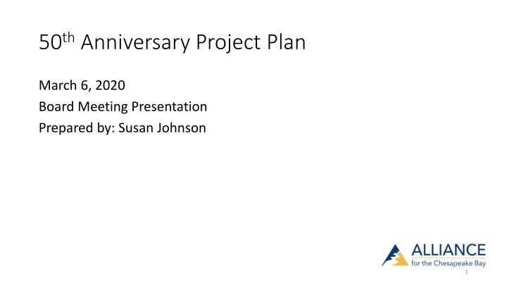 50 th anniversary project plan