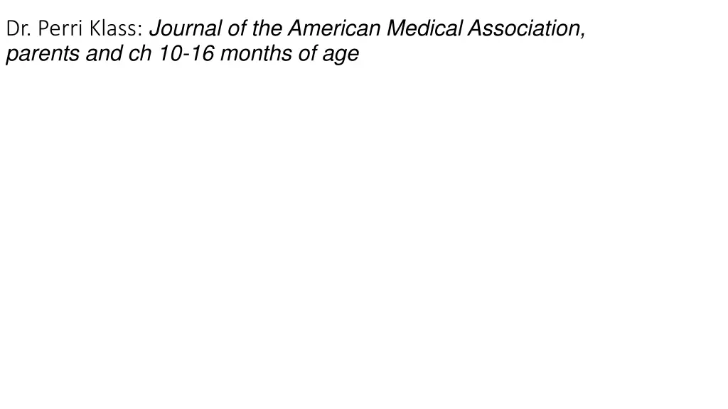 dr perri klass journal of the american medical