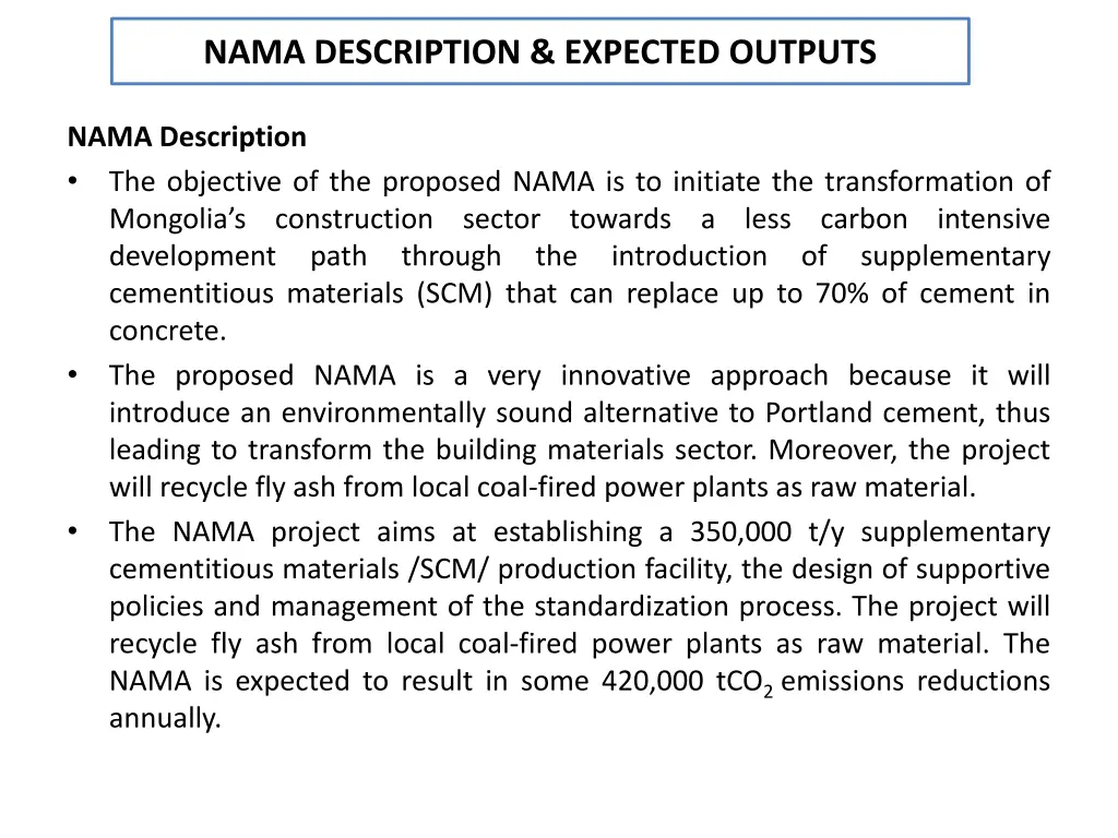 nama description expected outputs