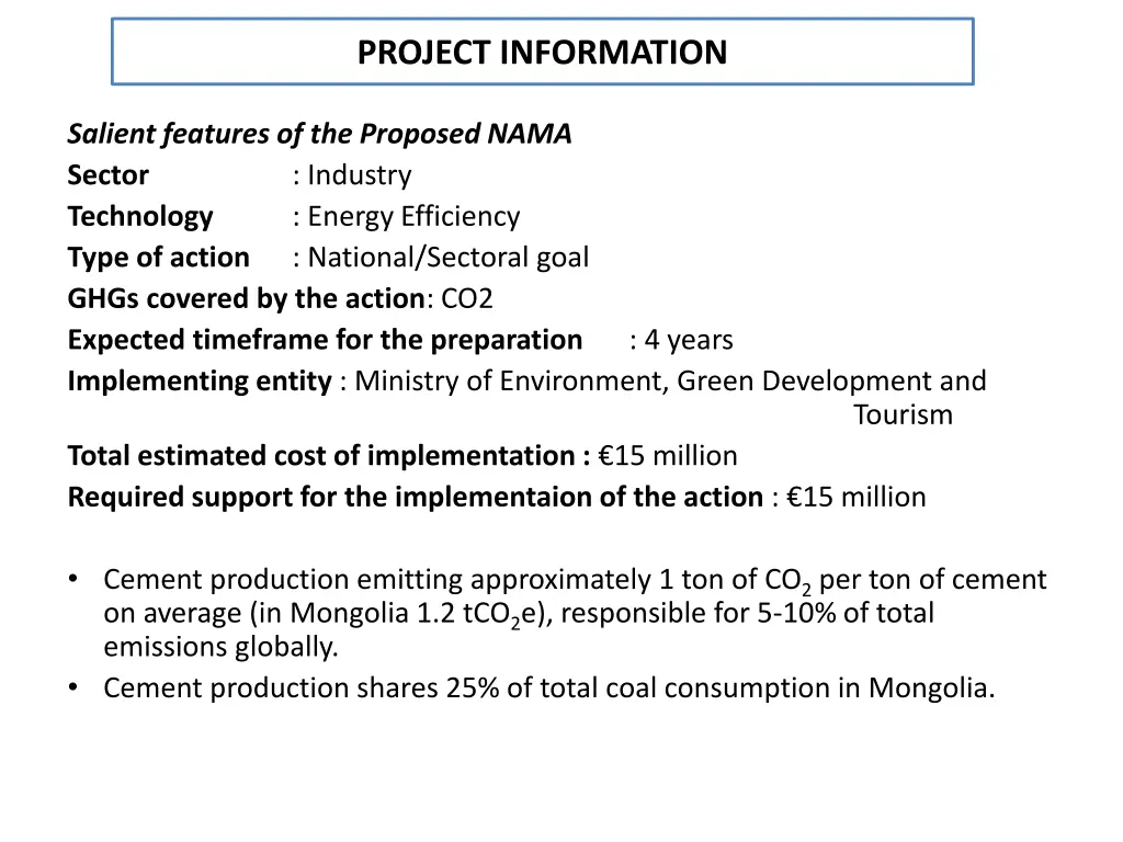 project information