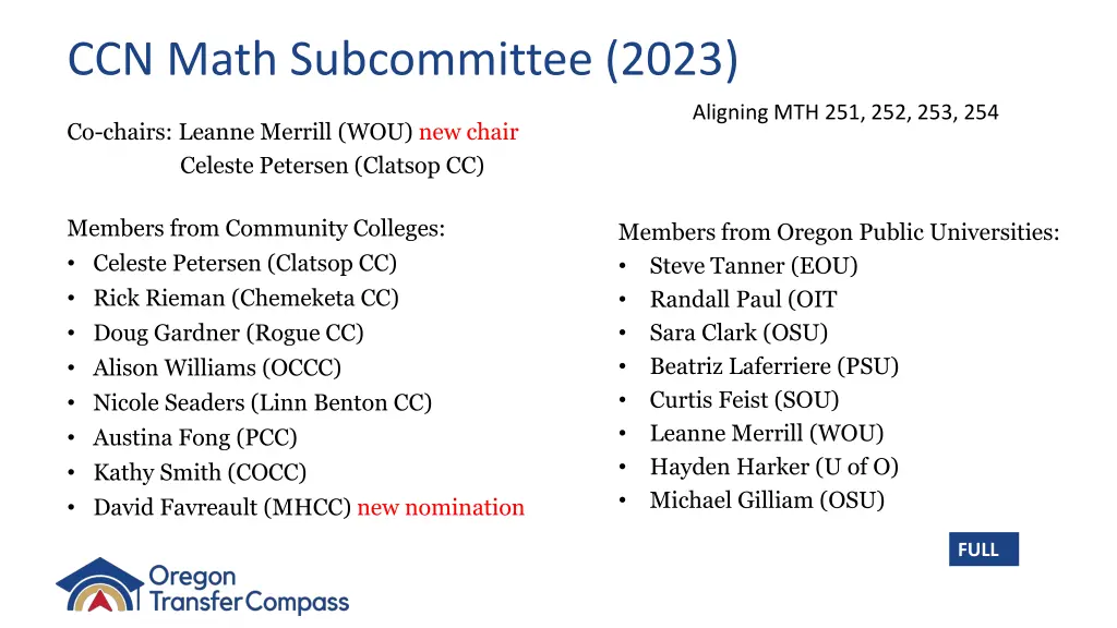 ccn math subcommittee 2023