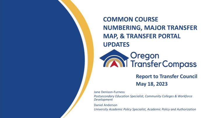 common course numbering major transfer