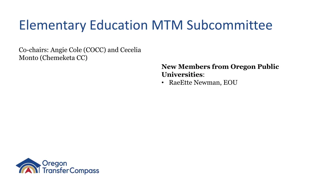 elementary education mtm subcommittee