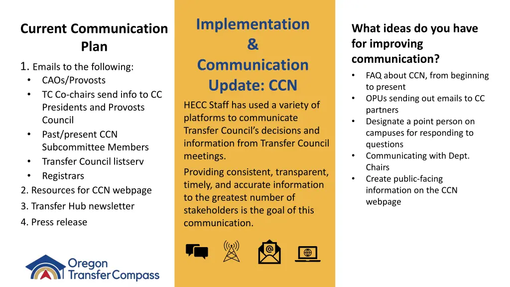 implementation communication update ccn