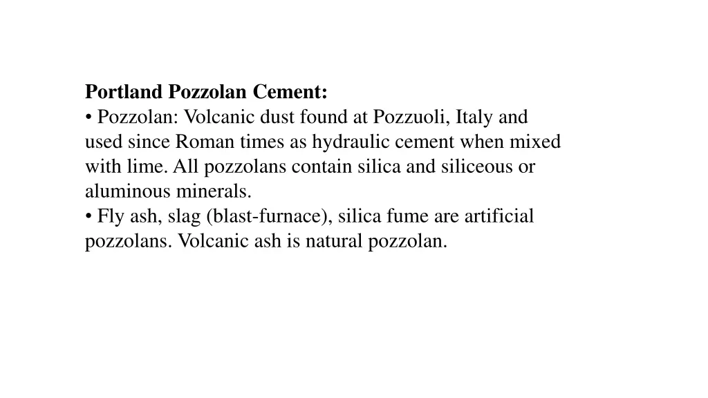 portland pozzolan cement pozzolan volcanic dust