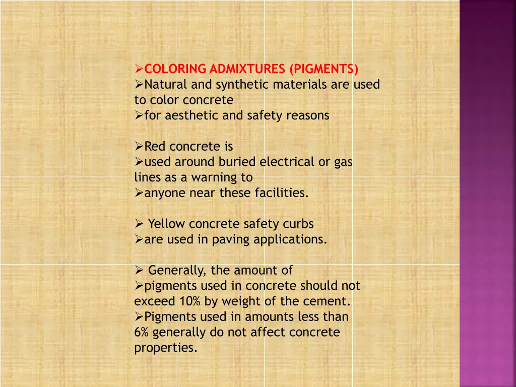 coloring admixtures pigments natural