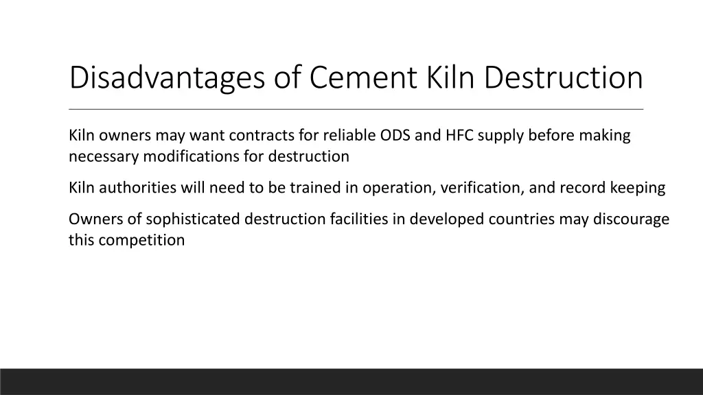 disadvantages of cement kiln destruction