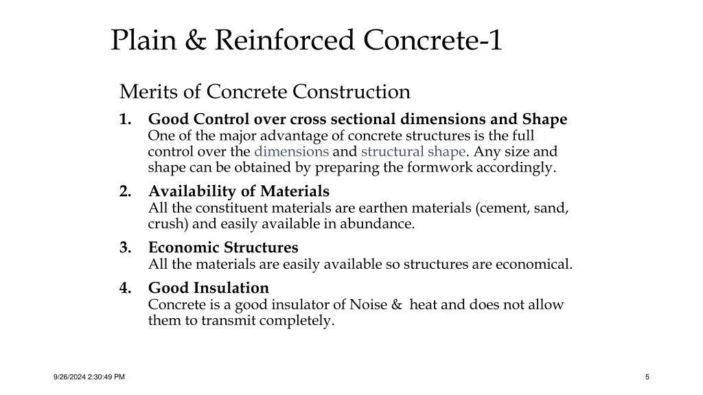 plain reinforced concrete 1 2