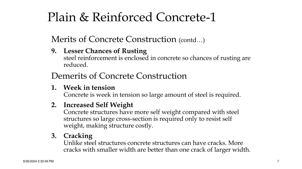 plain reinforced concrete 1 4