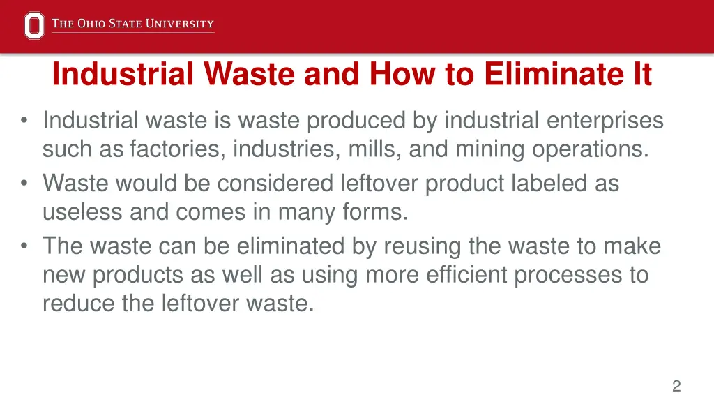 industrial waste and how to eliminate it