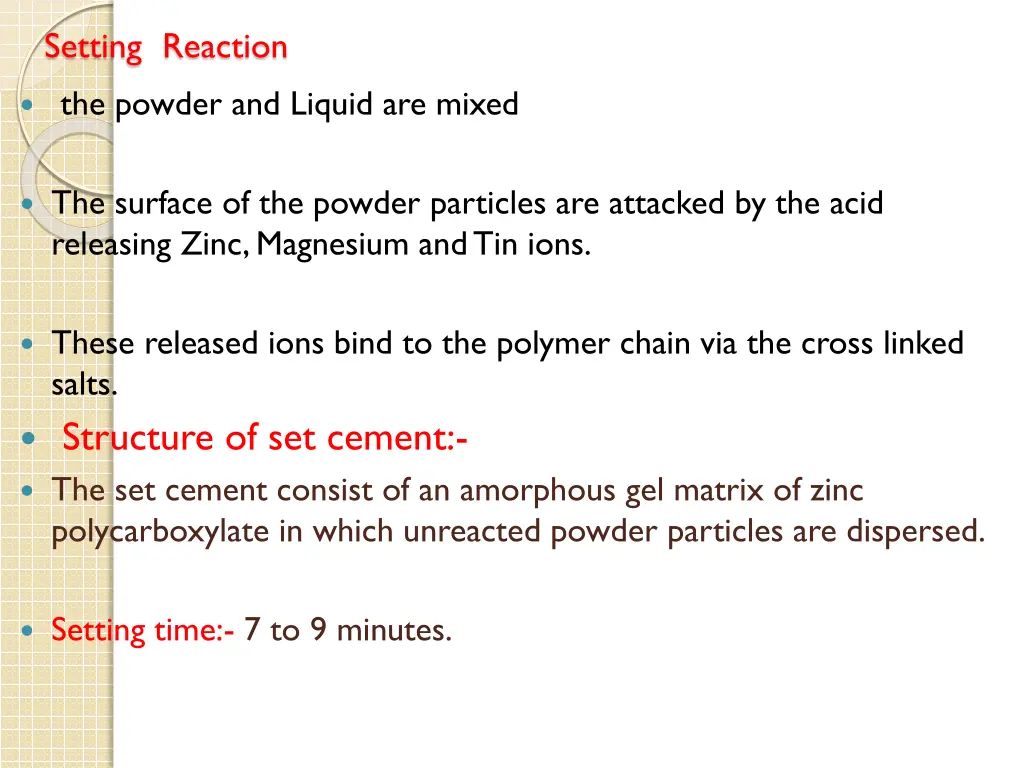 setting reaction