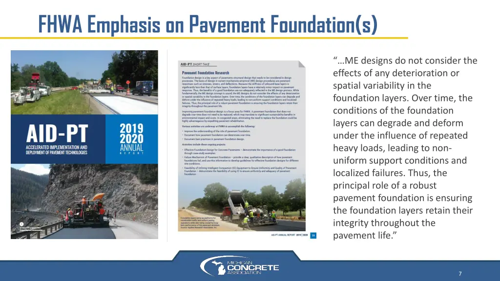 fhwa emphasis on pavement foundation s