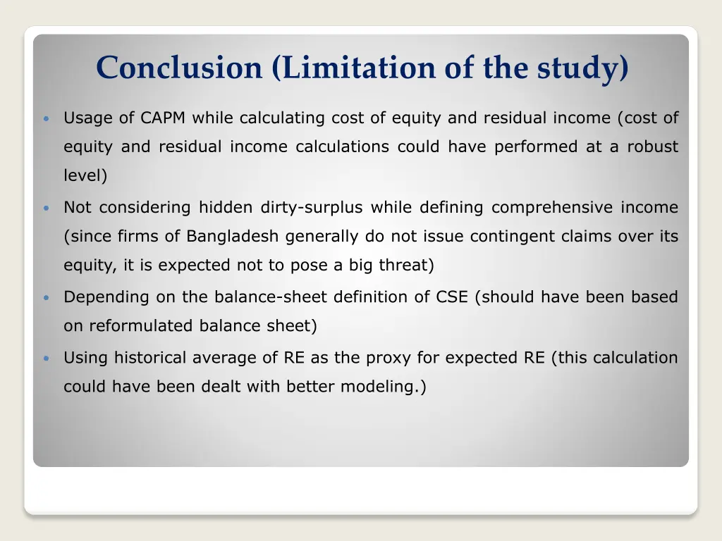 conclusion limitation of the study