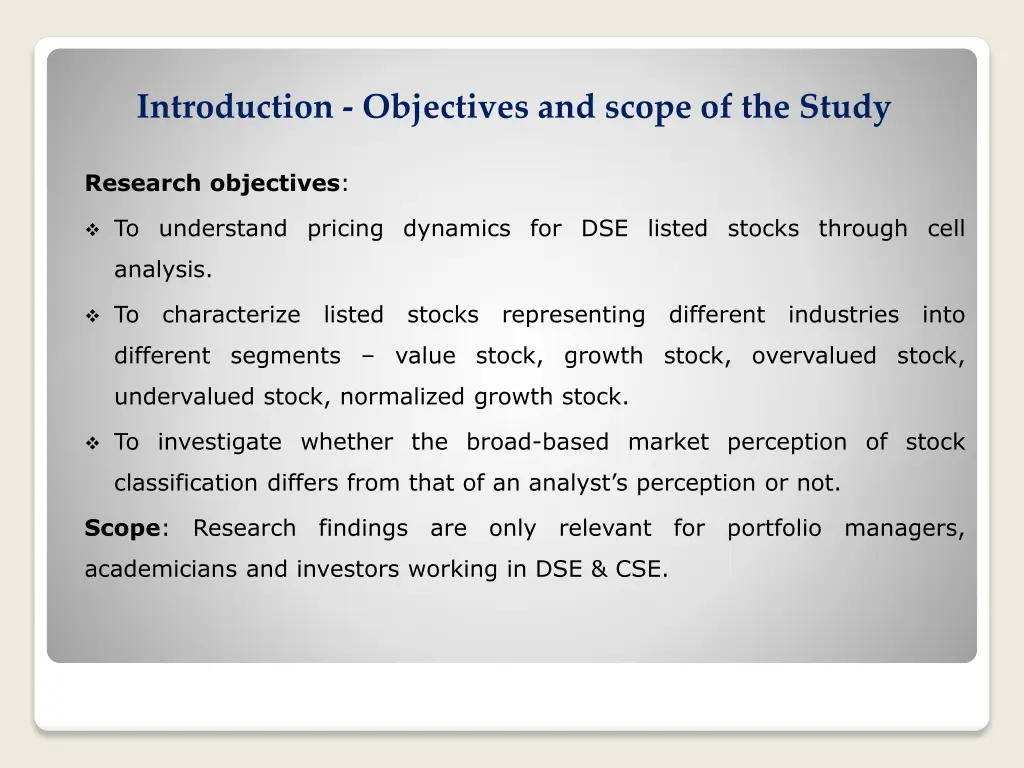 introduction objectives and scope of the study