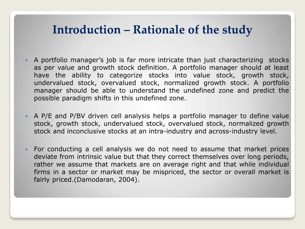 introduction rationale of the study