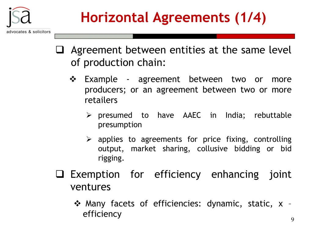 horizontal agreements 1 4