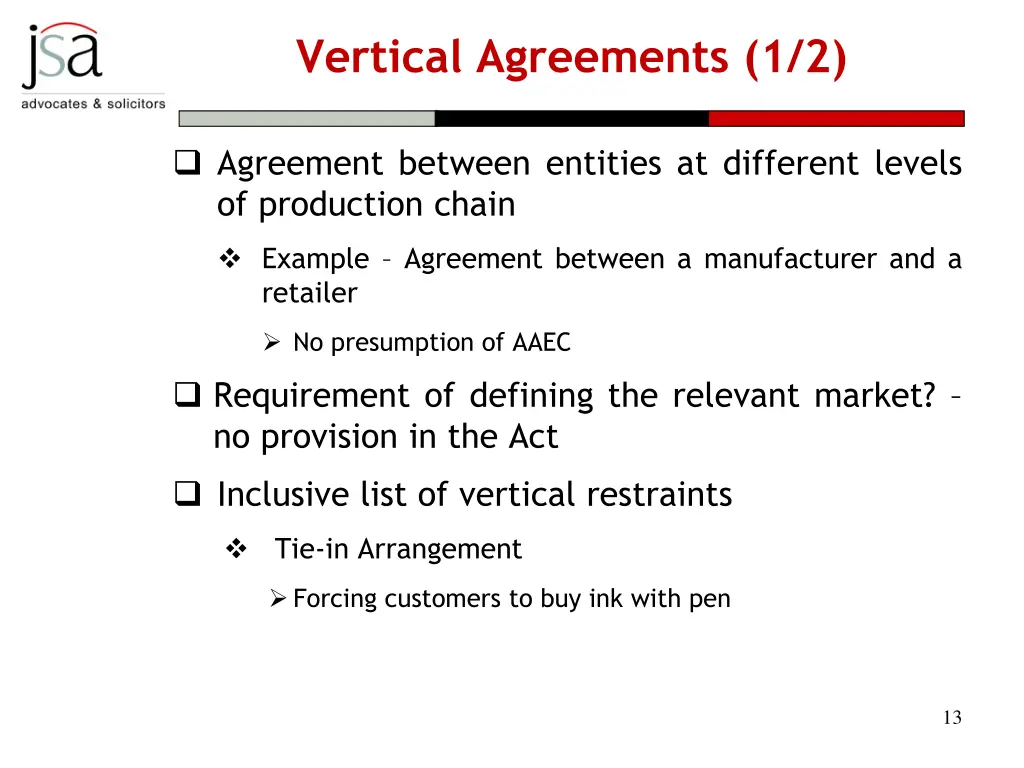 vertical agreements 1 2