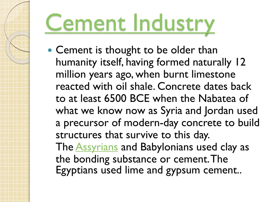 cement industry