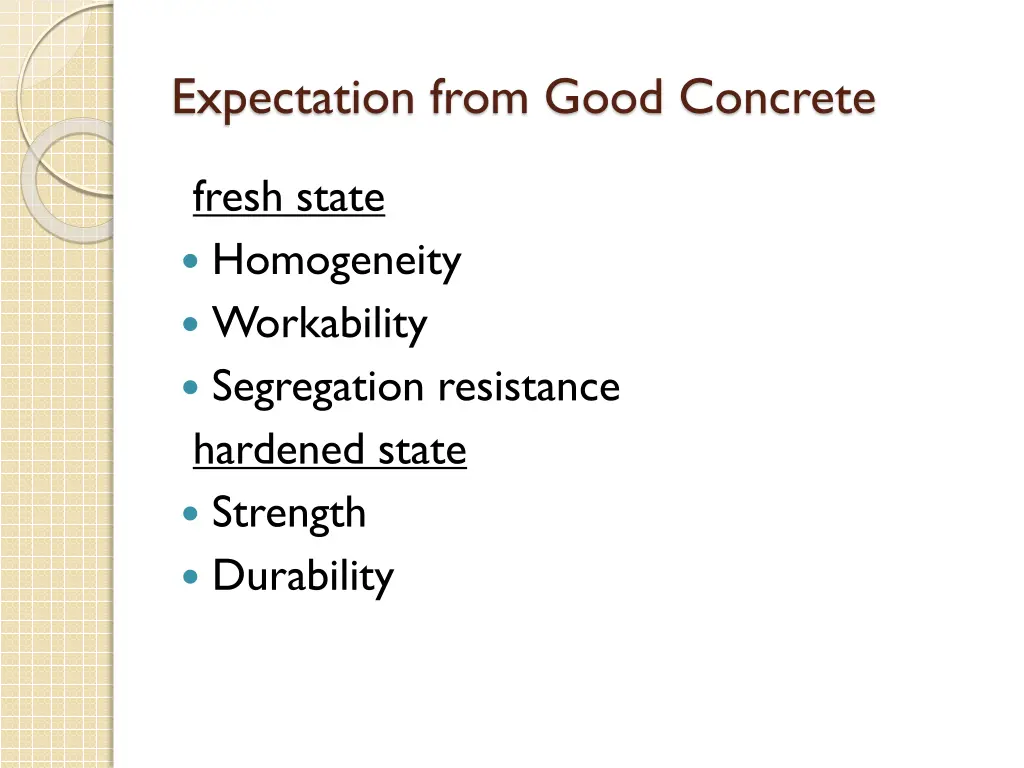 expectation from good concrete