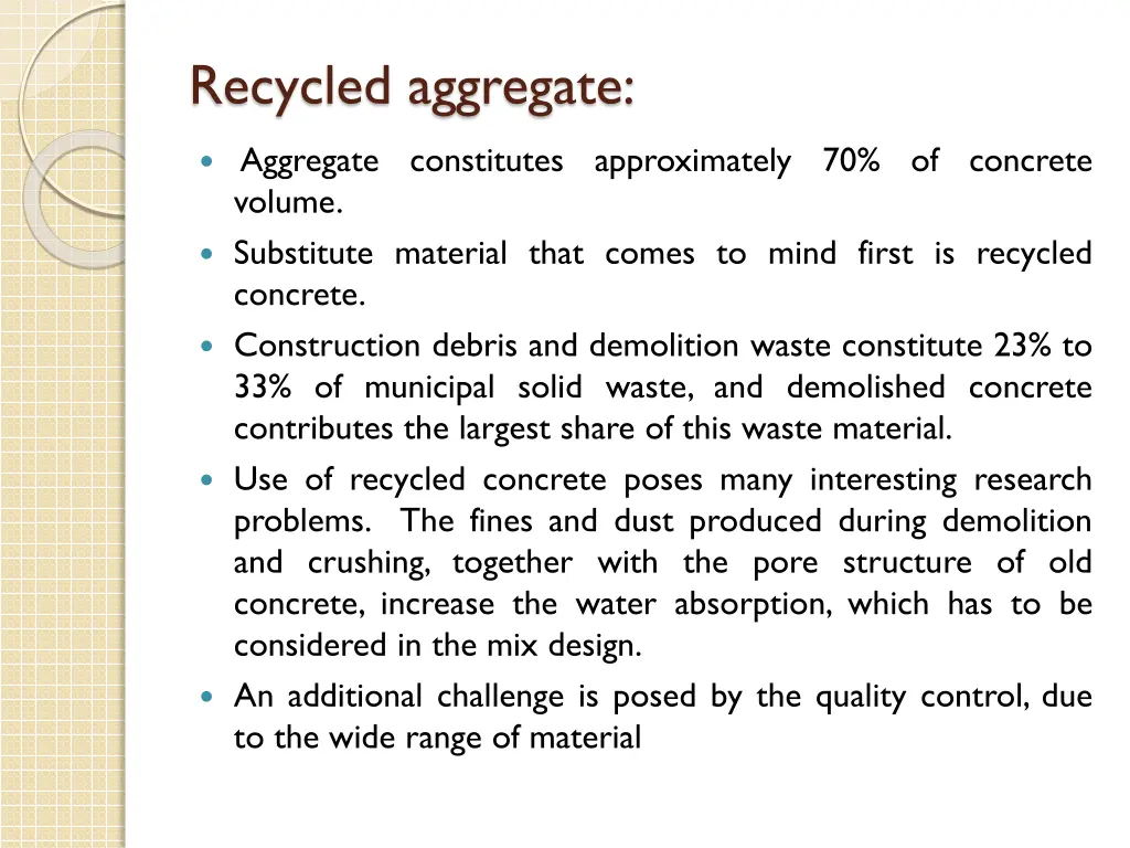 recycled aggregate